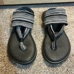 Black & White Sanuk Sandals